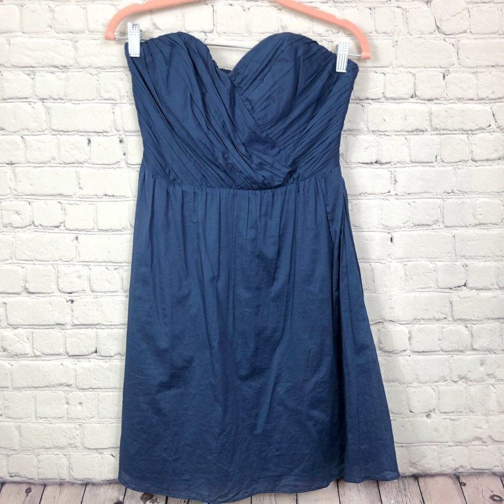 Express Blue Textured Strapless Mini Dress - Picture 9 of 9